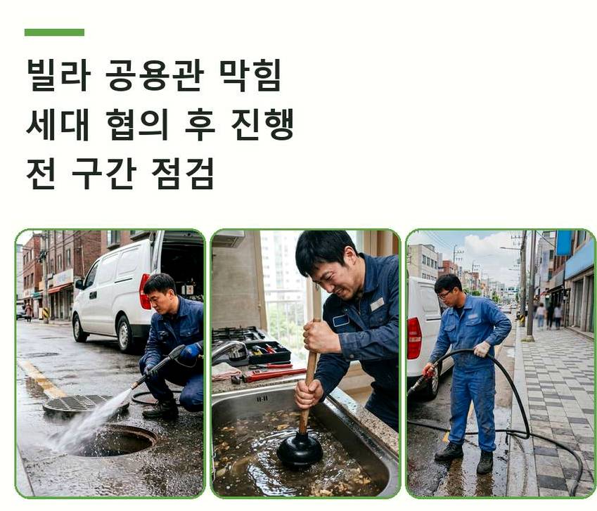 서울 금천구 가산동 베란다 배수구막힘 원인 진단 현장 작업 사진 - 배관해결사