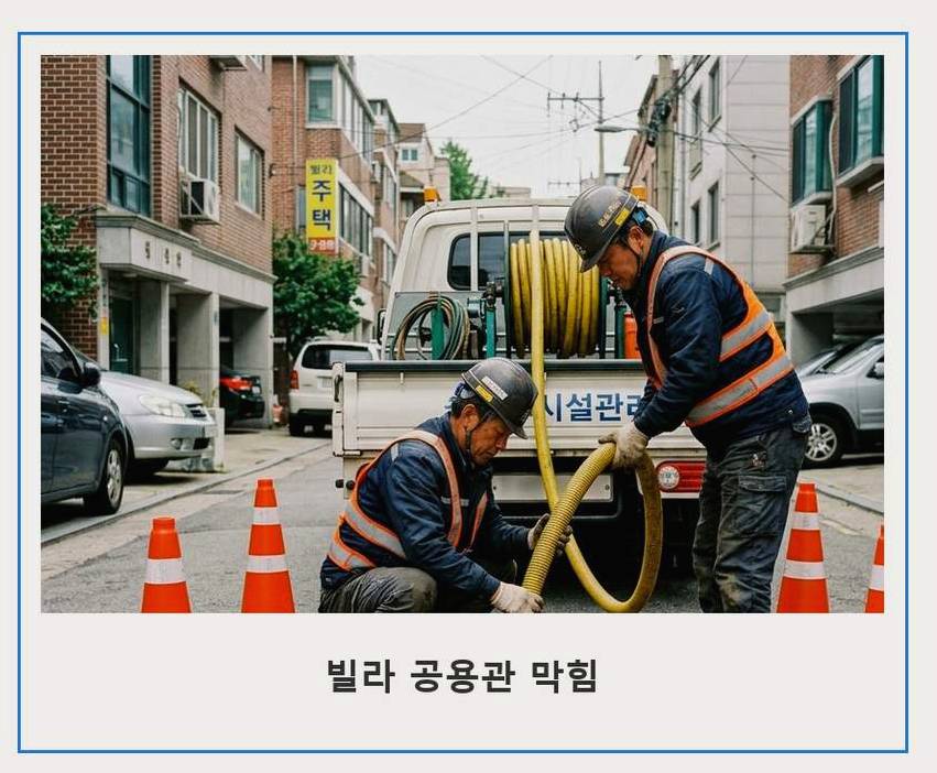 서울 금천구 시흥동 배수구막힘 고압세척·관통 작업 모습