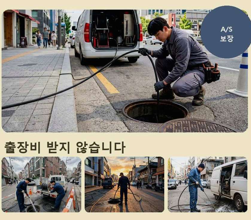 고양시일산서구 가좌동 고압세척 출장비 무료 현장 작업 사진 - 배관해결사