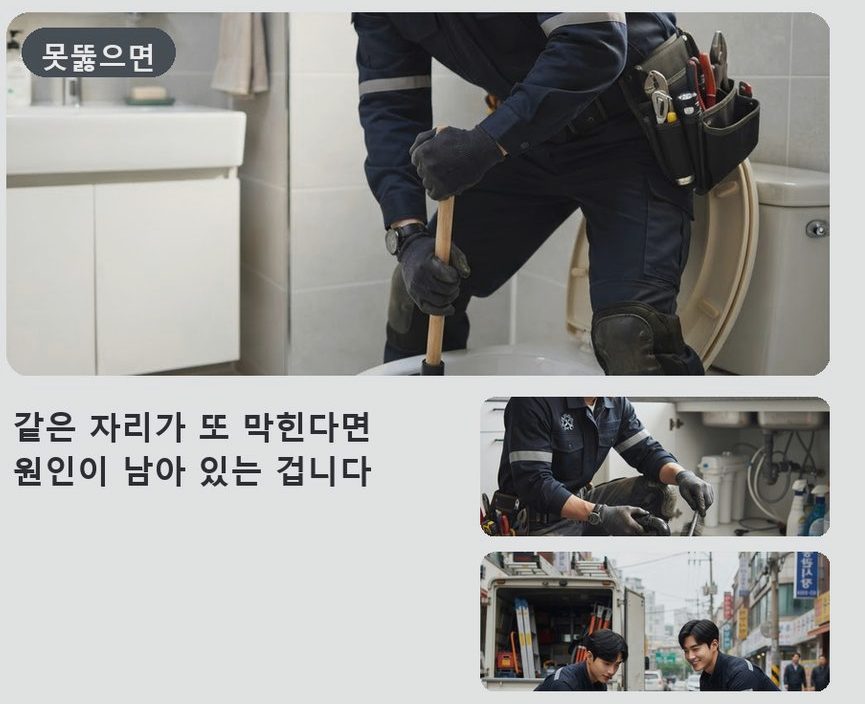 고양시일산서구 가좌동 세탁기 배수구막힘 당일 처리 현장 작업 사진 - 배관해결사