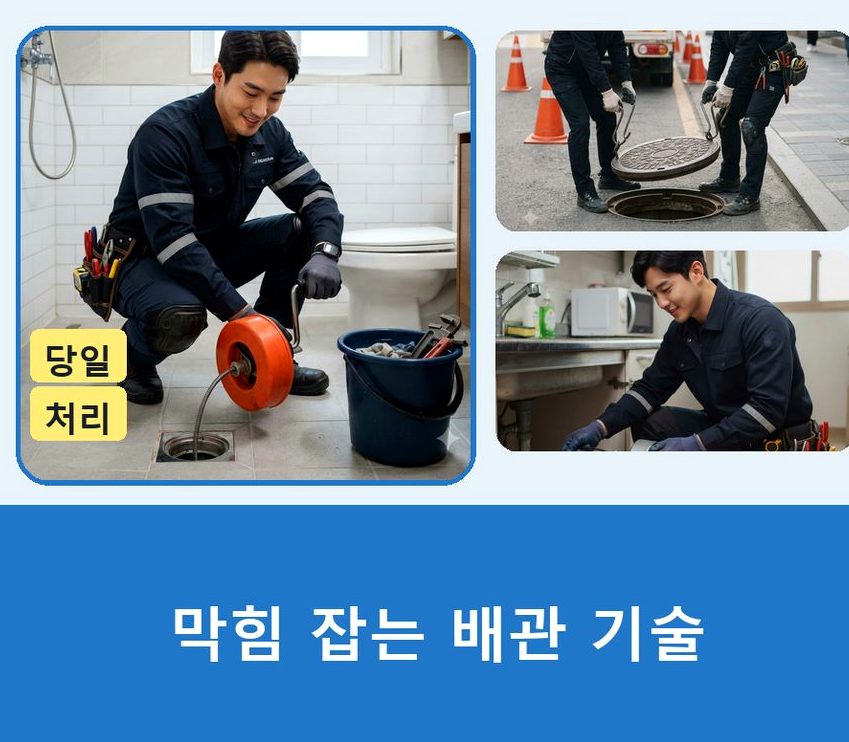 고양시일산서구 가좌동 주방 하수구막힘 24시 출동 현장 작업 사진 - 배관해결사