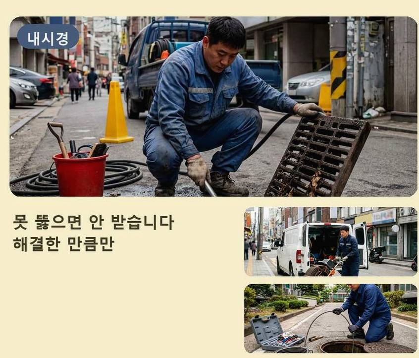 광명시 가학동 욕실 배수구막힘 24시 출동 현장 작업 사진 - 배관해결사