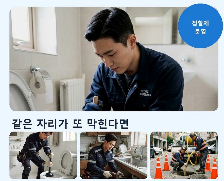 광명시 가학동 하수구 냄새 당일 처리 현장 작업 사진 - 배관해결사