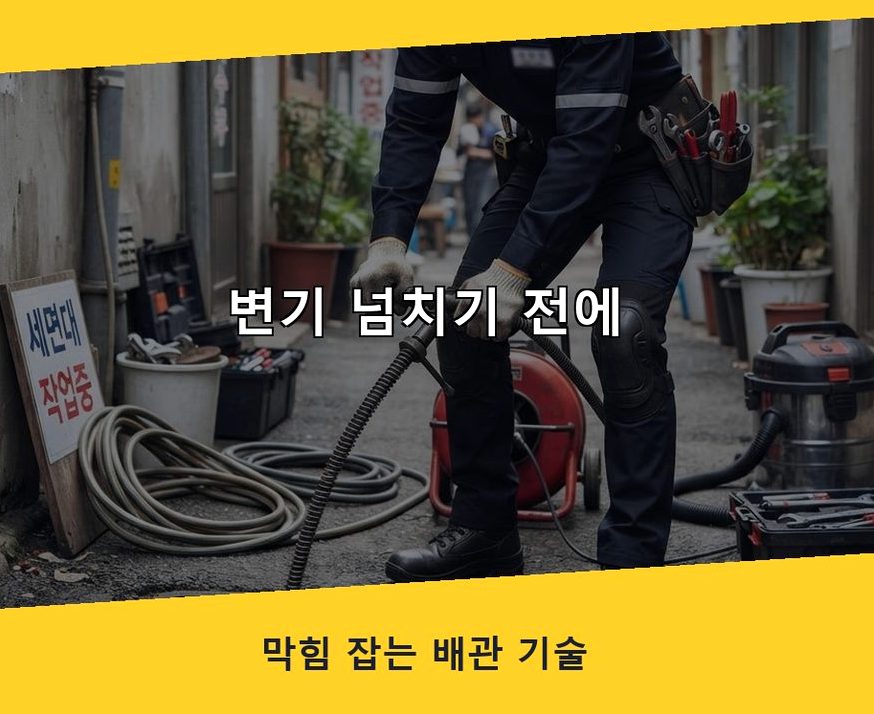 하남시 감일동 배수구막힘 고압세척·관통 작업 모습