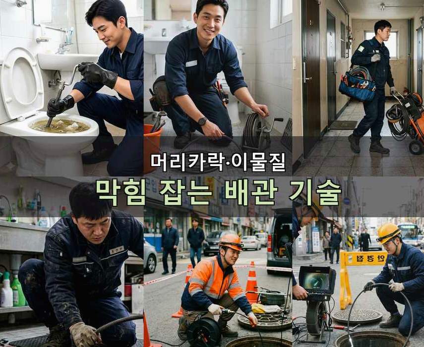 서울 강동구 강일동 오수관막힘 출장비 무료 현장 작업 사진 - 배관해결사