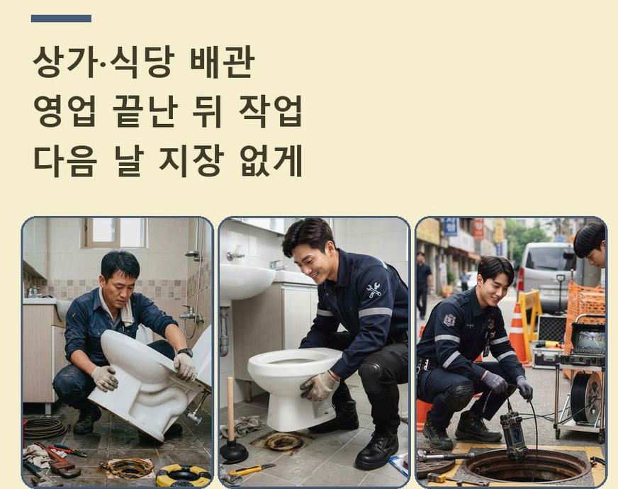 서울 종로구 경운동 싱크대막힘 고압세척·관통 작업 모습