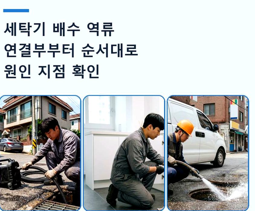 부천시오정구 고강동 정화조막힘 원인 진단 현장 작업 사진 - 배관해결사
