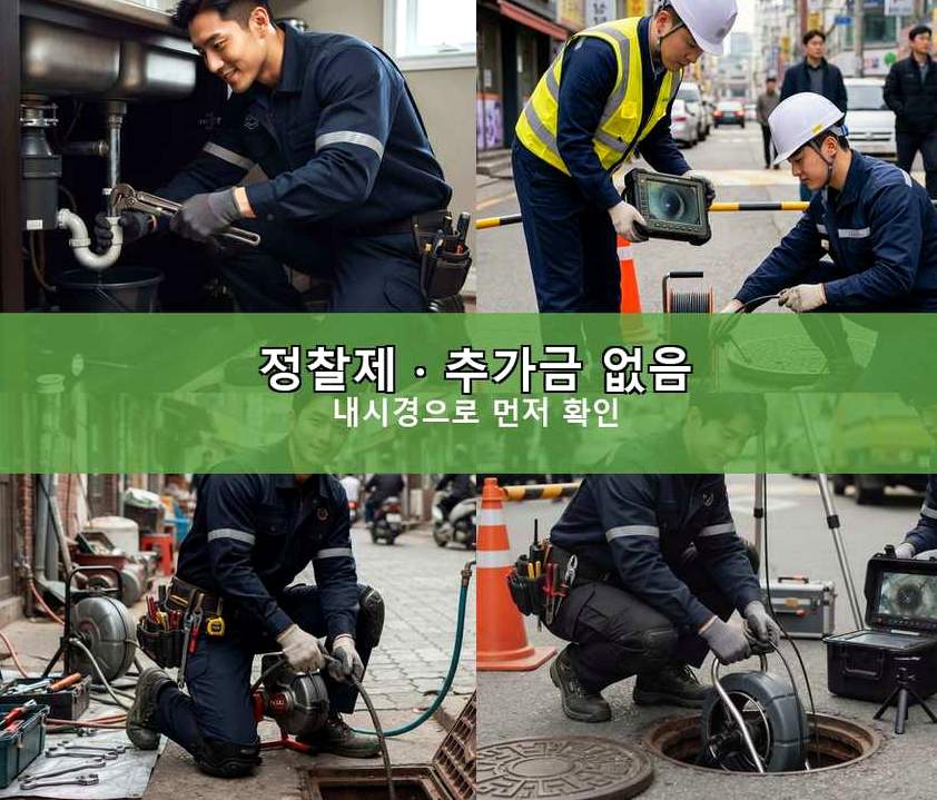 부천시오정구 고강동 하수구 냄새 긴급출동 현장 작업 사진 - 배관해결사