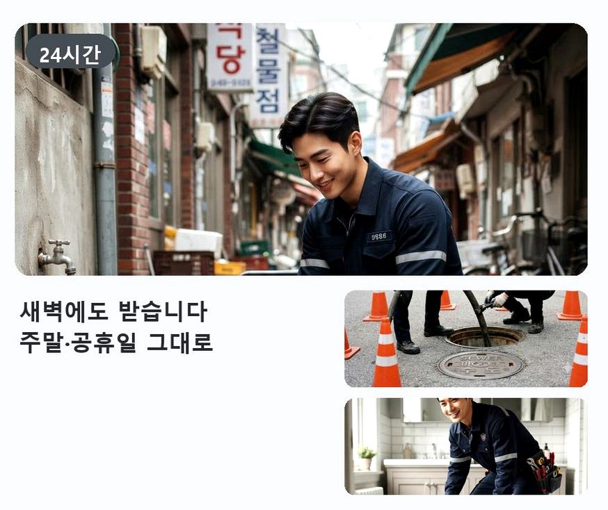의정부시 금오동 하수구막힘 고압세척·관통 작업 모습