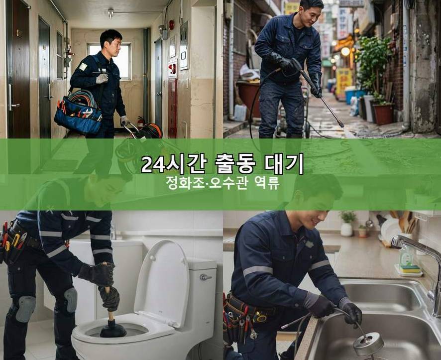 오산시 고현동 변기막힘 당일 처리 현장 작업 사진 - 배관해결사