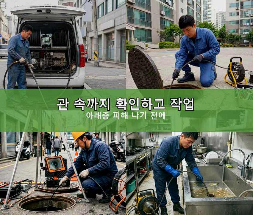 서울 노원구 공릉동 배관청소 당일 처리 현장 작업 사진 - 배관해결사
