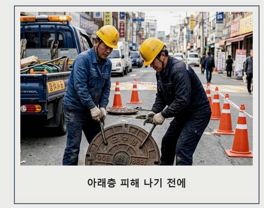 서울 노원구 공릉동 베란다 배수구막힘 당일 처리 현장 작업 사진 - 배관해결사