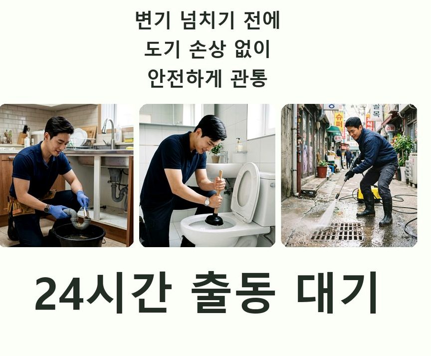 서울 노원구 공릉동 주방 하수구막힘 출장비 무료 현장 작업 사진 - 배관해결사