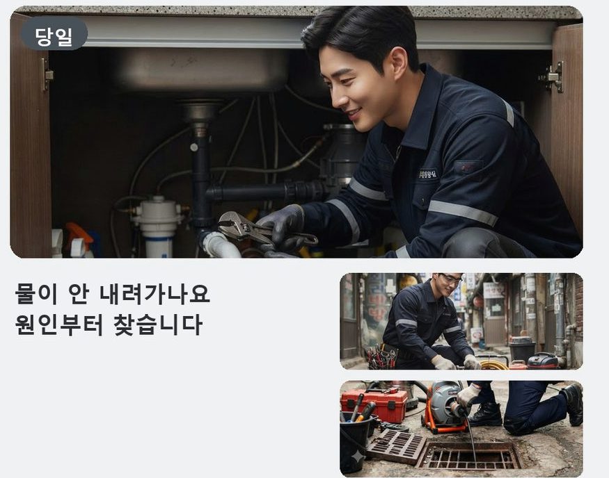 고양시덕양구 관산동 배수구막힘 고압세척·관통 작업 모습