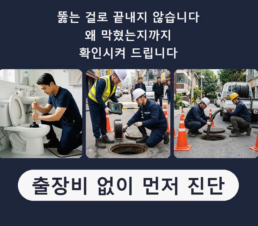 서울 종로구 관훈동 변기막힘 긴급출동 현장 작업 사진 - 배관해결사