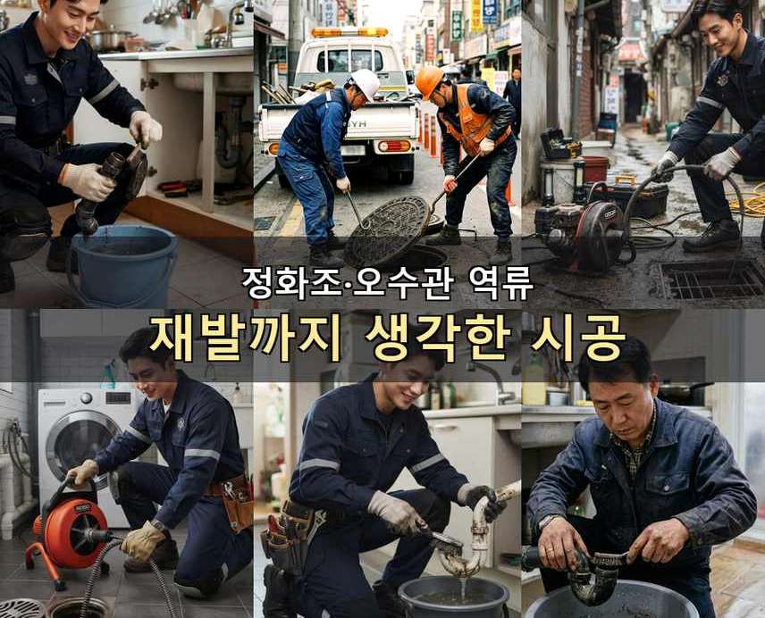 수원시팔달구 구천동 배수구막힘 고압세척·관통 작업 모습