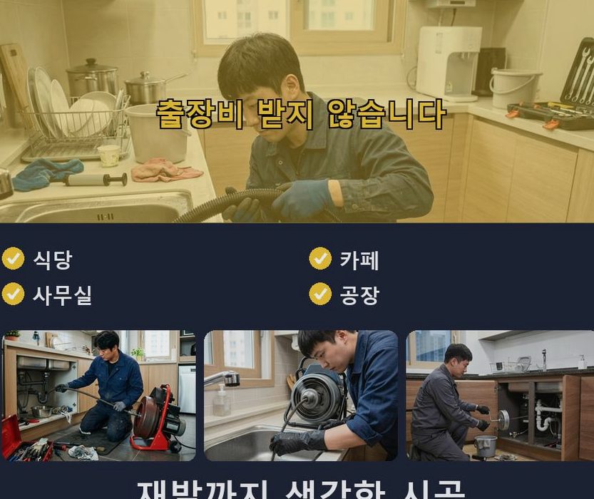 용인시기흥구 구갈동 고압세척 고압세척·관통 작업 모습