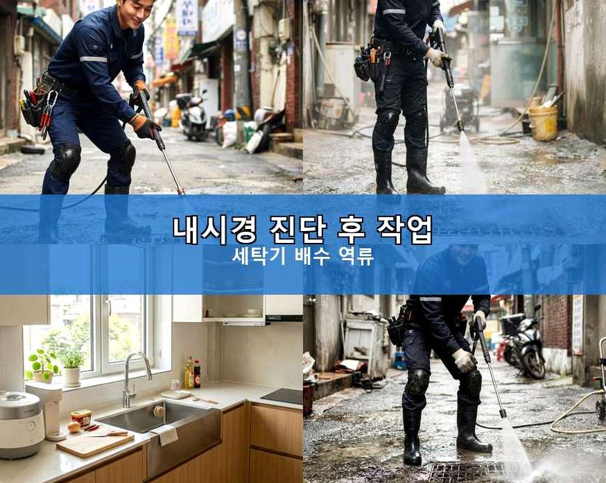 용인시기흥구 구갈동 주방 하수구막힘 업체 현장 작업 사진 - 배관해결사