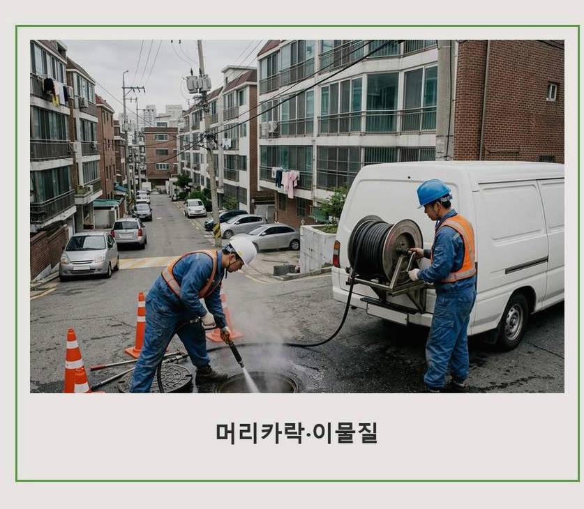 서울 종로구 구기동 베란다 배수구막힘 긴급출동 현장 작업 사진 - 배관해결사