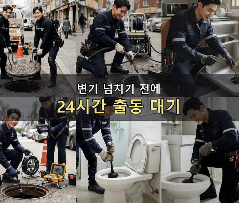 서울 종로구 구기동 욕실 배수구막힘 업체 현장 작업 사진 - 배관해결사
