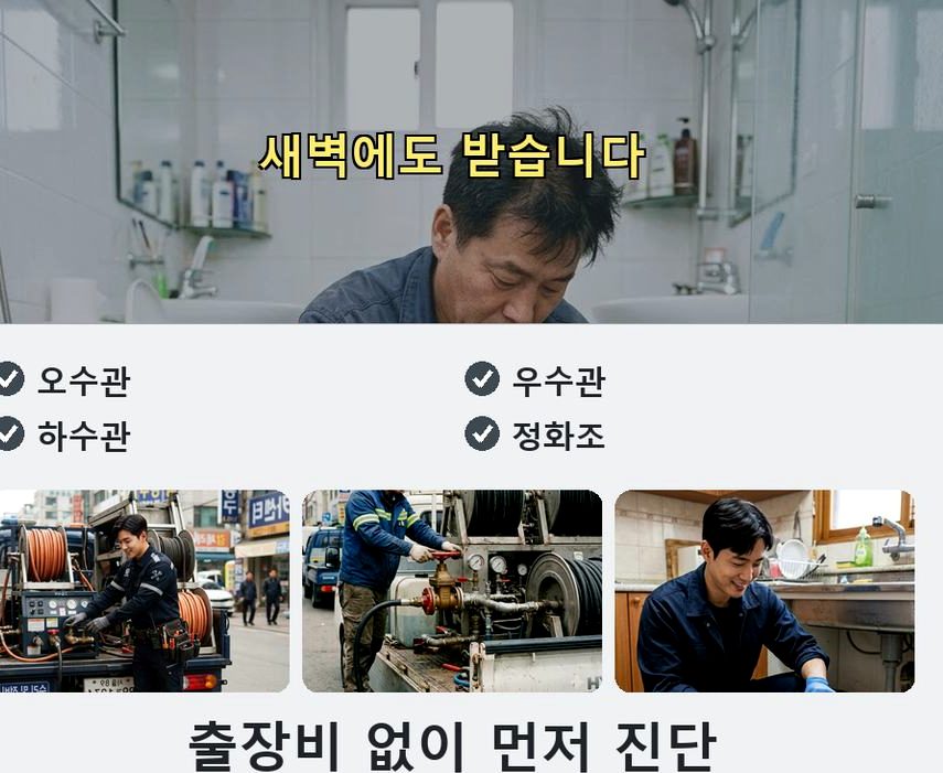 서울 종로구 구기동 주방 하수구막힘 전문 업체 현장 작업 사진 - 배관해결사