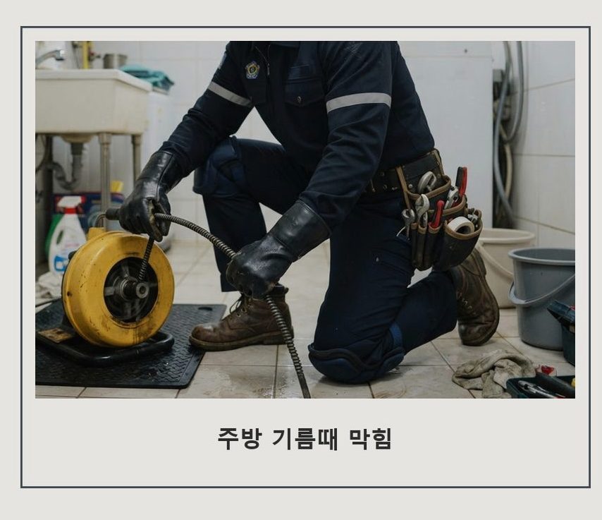 고양시일산서구 구산동 욕실 배수구막힘 빠른 해결 현장 작업 사진 - 배관해결사