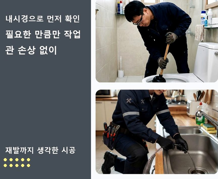 포천시 구읍리 배수구막힘 비용 현장 작업 사진 - 배관해결사