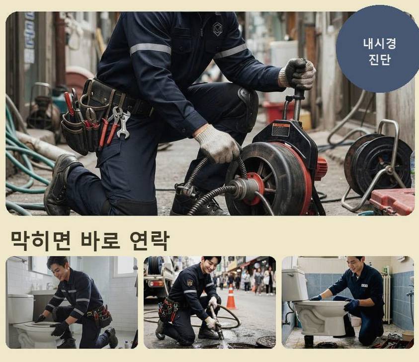 수원시팔달구 구천동 배관청소 원인 진단 현장 작업 사진 - 배관해결사