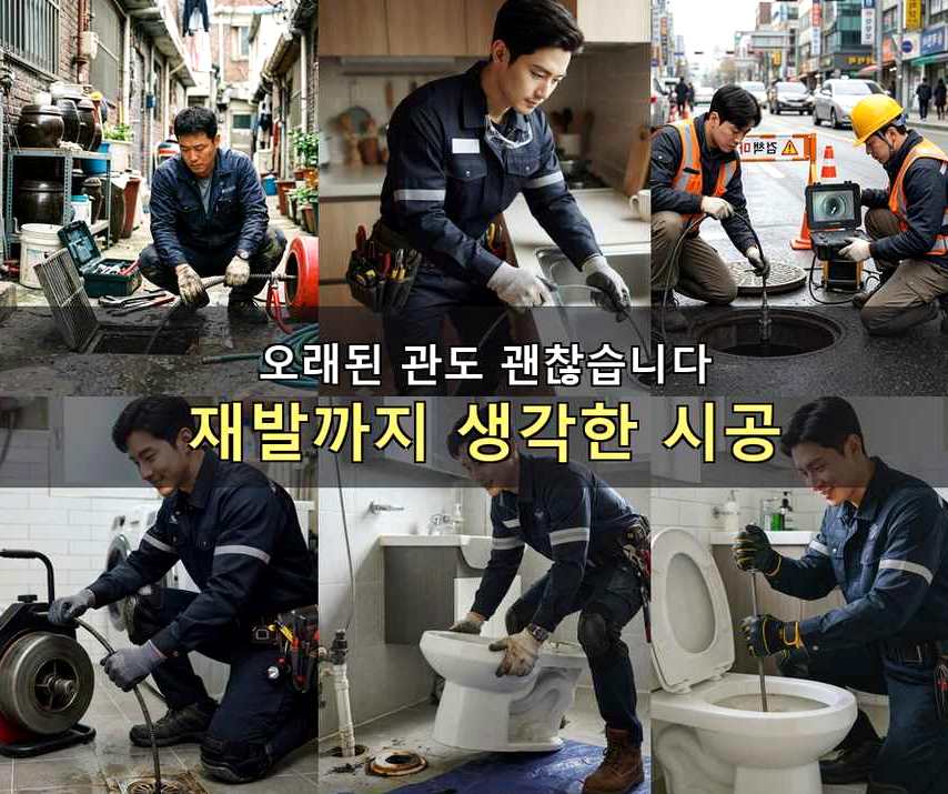 수원시팔달구 남창동 배수구막힘 고압세척·관통 작업 모습