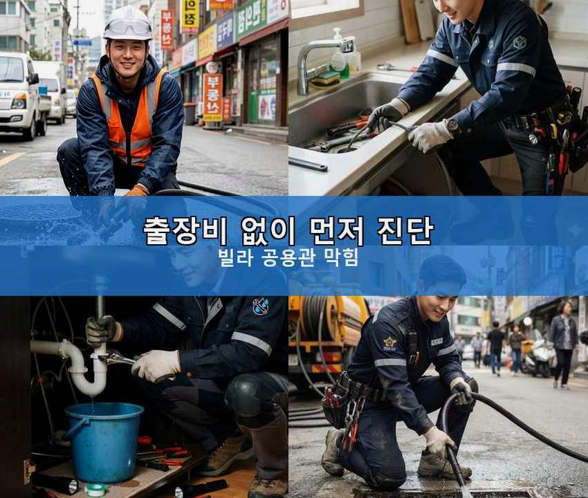 수원시팔달구 구천동 싱크대막힘 고압세척·관통 작업 모습