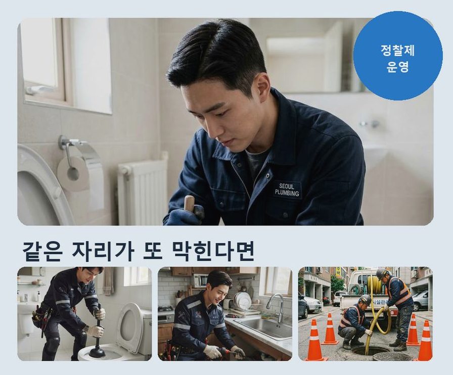 화성시 구포리 고압세척 업체 현장 작업 사진 - 배관해결사