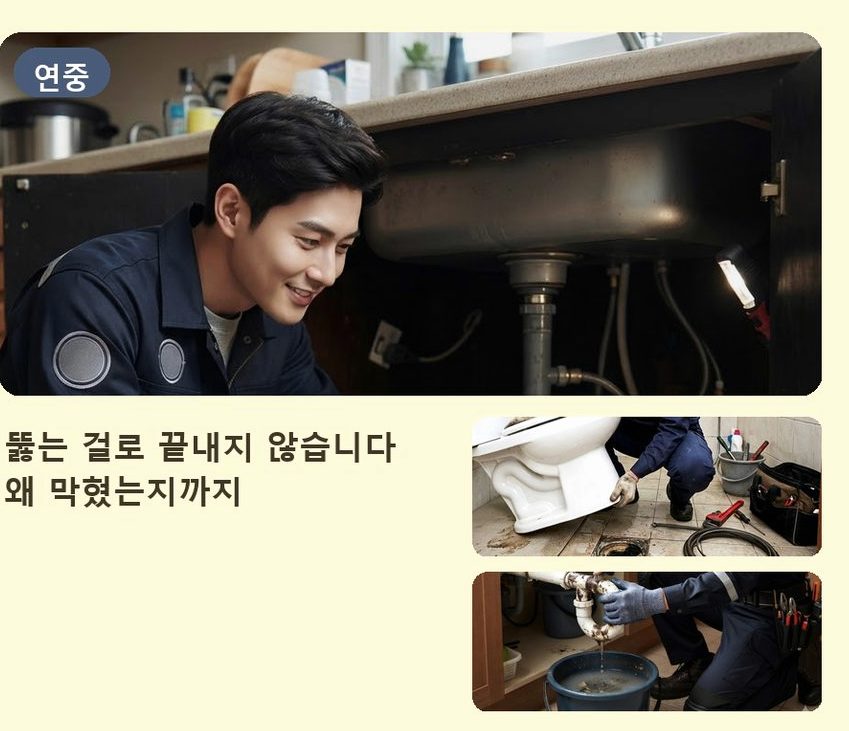 화성시 구포리 정화조막힘 원인 진단 현장 작업 사진 - 배관해결사