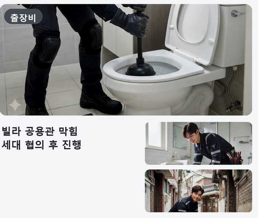 오산시 금암동 배수구막힘 긴급출동 현장 작업 사진 - 배관해결사