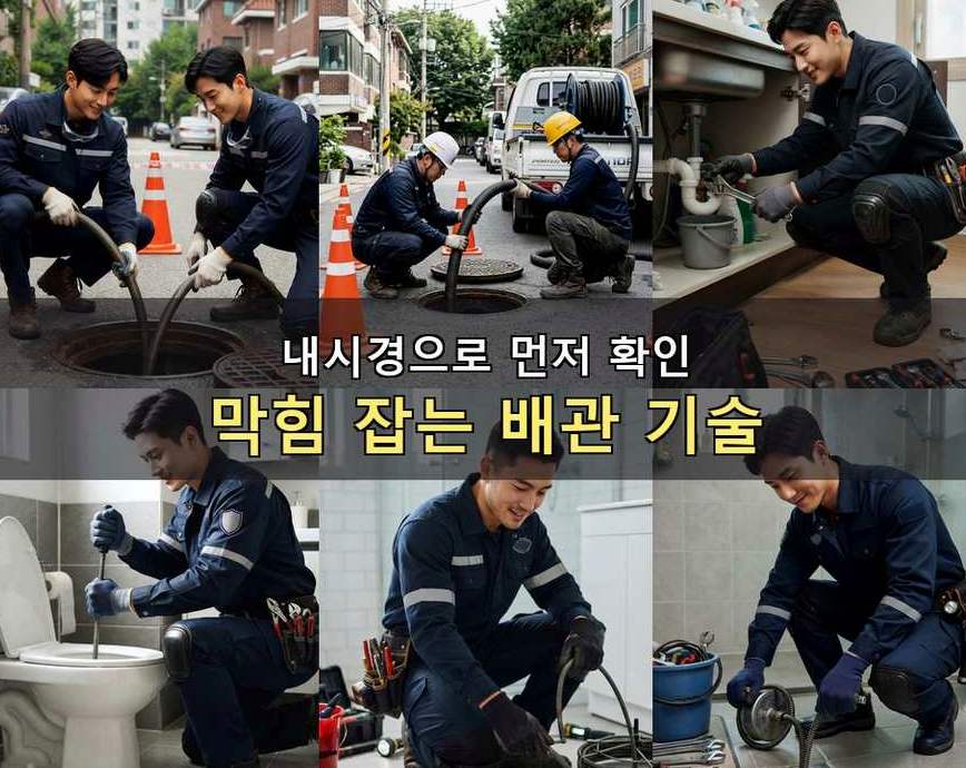 화성시 능동 변기막힘 고압세척·관통 작업 모습