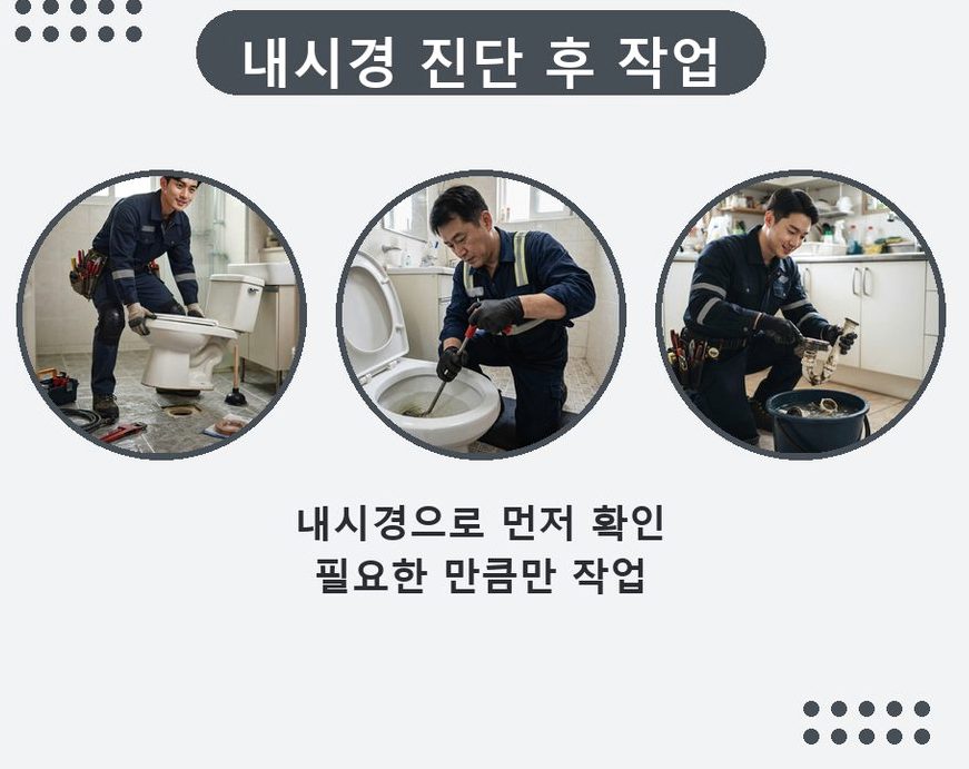 의정부시 낙양동 변기막힘 긴급출동 현장 작업 사진 - 배관해결사