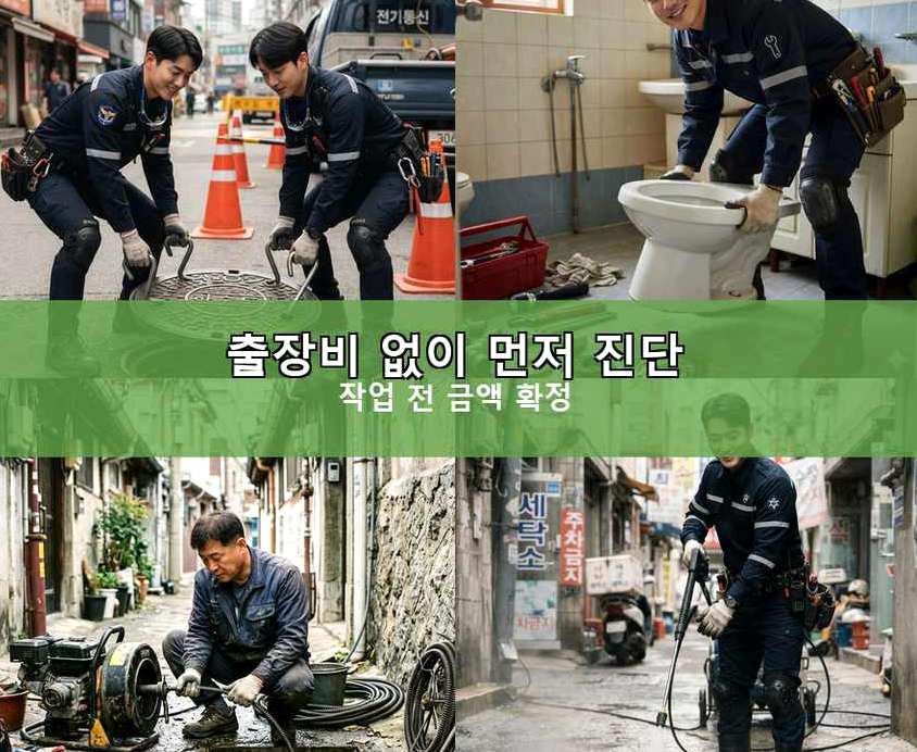 화성시 남양읍남양리 변기막힘 고압세척·관통 작업 모습