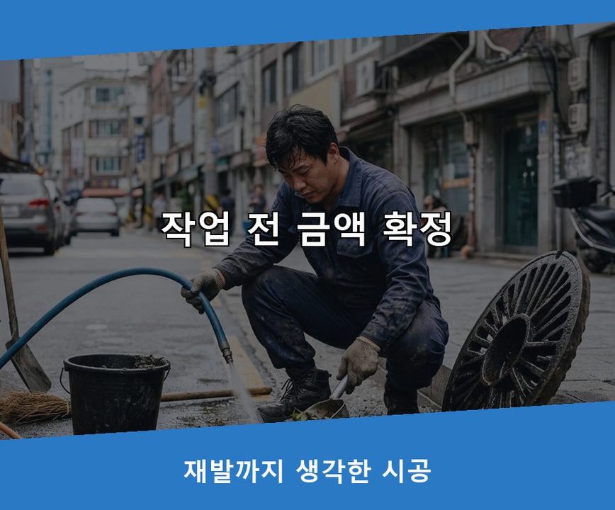 광주시 도척면궁평리 변기막힘 고압세척·관통 작업 모습