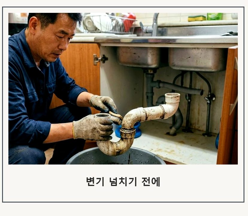 오산시 내삼미동 변기막힘 뚫음 현장 작업 사진 - 배관해결사