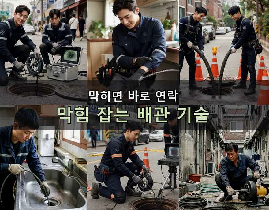 서울 동대문구 답십리동 세탁기 배수구막힘 원인 진단 현장 작업 사진 - 배관해결사