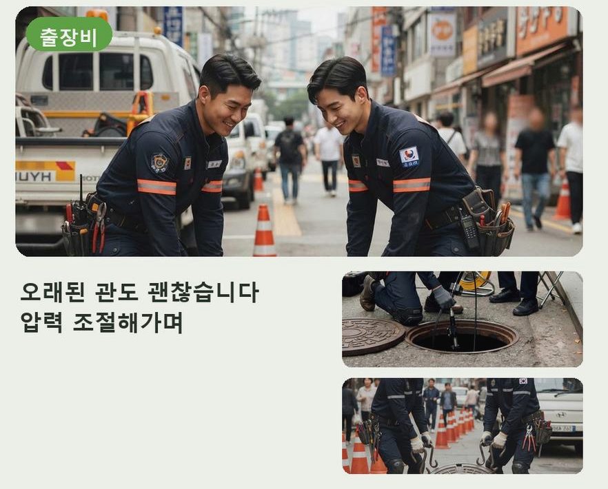서울 영등포구 당산동 고압세척 전문 업체 현장 작업 사진 - 배관해결사