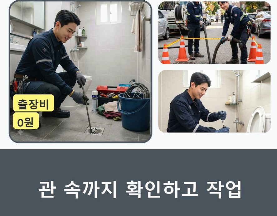 서울 영등포구 당산동 배관청소 원인 진단 현장 작업 사진 - 배관해결사