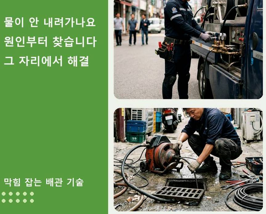 서울 영등포구 당산동 오수관막힘 업체 현장 작업 사진 - 배관해결사