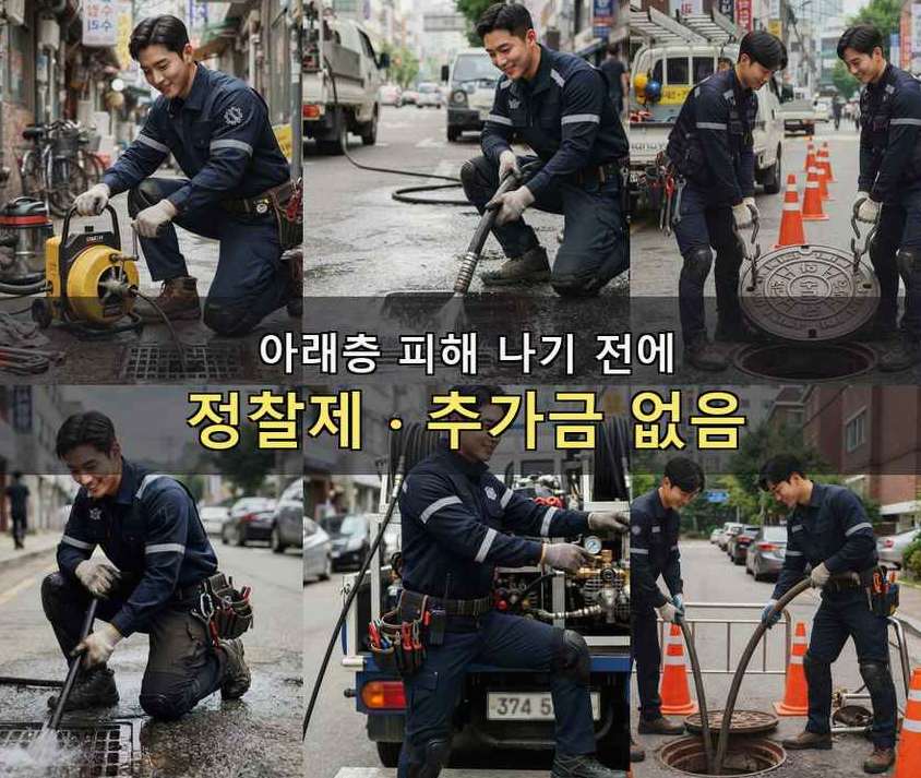 고양시일산서구 대화동 욕실 배수구막힘 업체 현장 작업 사진 - 배관해결사