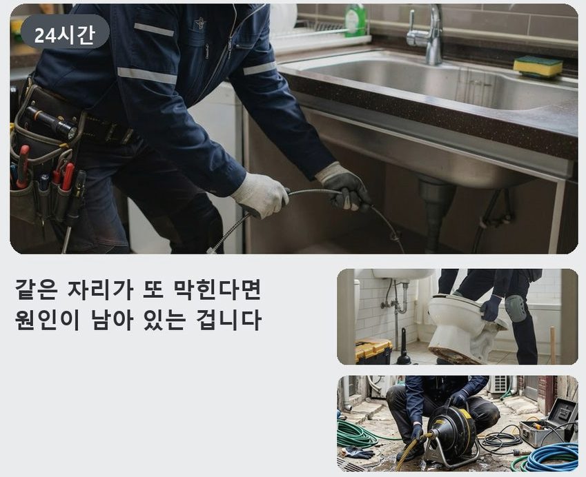서울 금천구 독산동 화장실 하수구막힘 24시 출동 현장 작업 사진 - 배관해결사