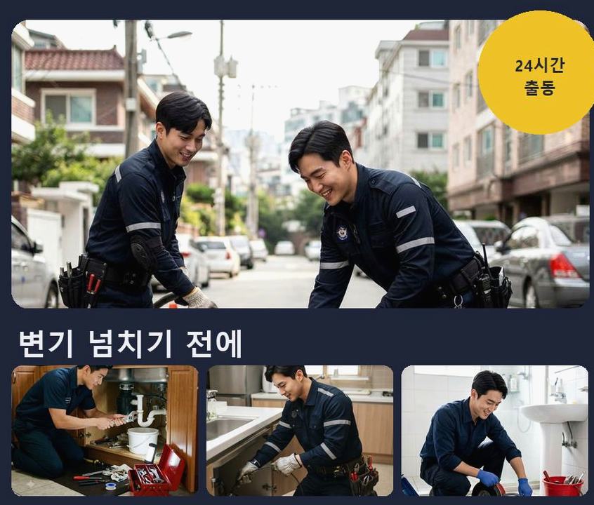 서울 성북구 동선동 변기막힘 가격 안내 현장 작업 사진 - 배관해결사