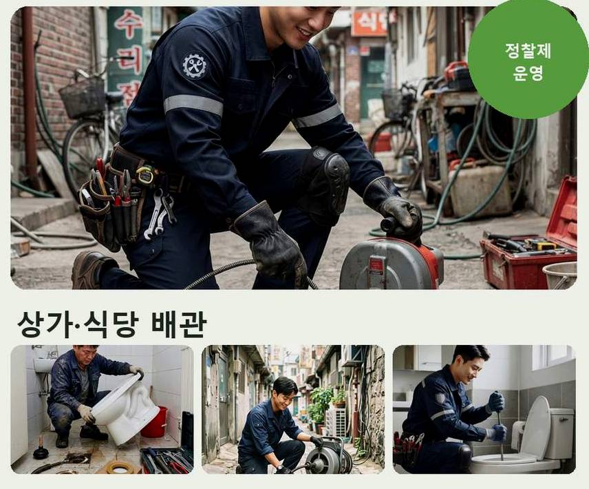 서울 성북구 동소문동 배수구막힘 긴급출동 현장 작업 사진 - 배관해결사
