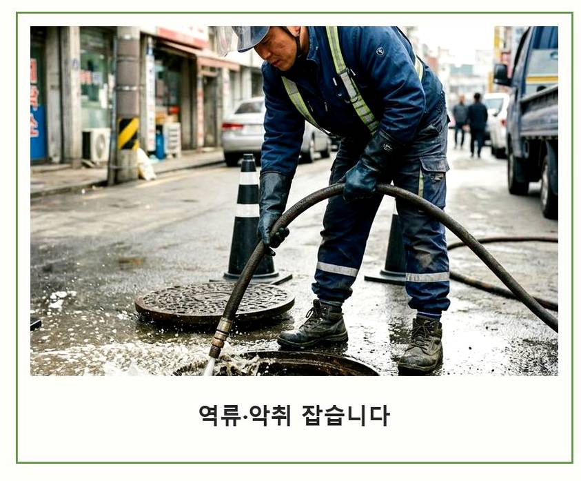 서울 강동구 둔촌동 배수구막힘 뚫음 현장 작업 사진 - 배관해결사