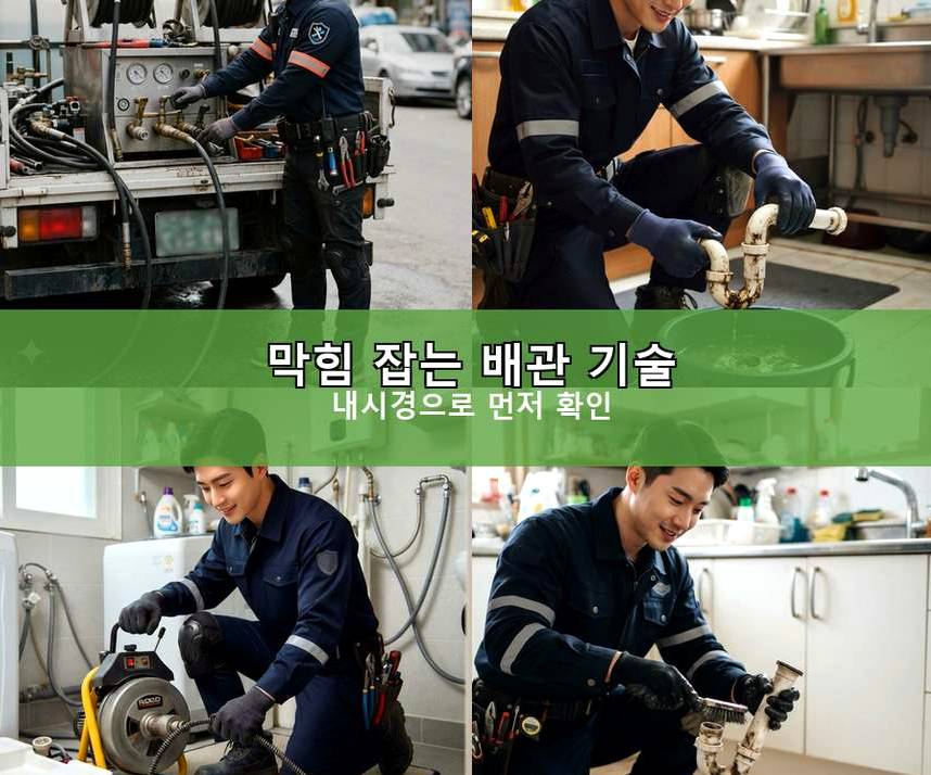 수원시영통구 망포동 배관청소 원인 진단 현장 작업 사진 - 배관해결사