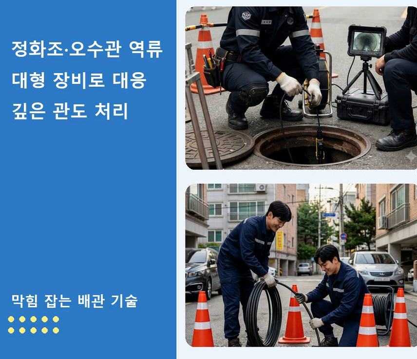 수원시영통구 매탄동 베란다 배수구막힘 뚫음 현장 작업 사진 - 배관해결사