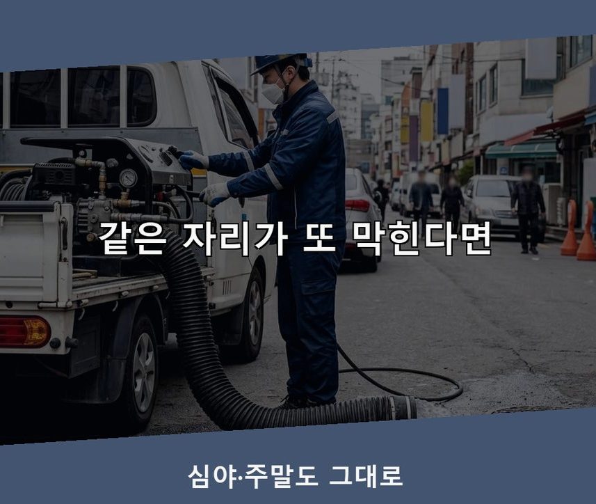 수원시영통구 매탄동 욕실 배수구막힘 출장비 무료 현장 작업 사진 - 배관해결사